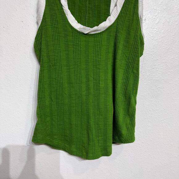 Pilcro Green Ribbed Racerback Tank Top Sz S - Picture 4 of 12
